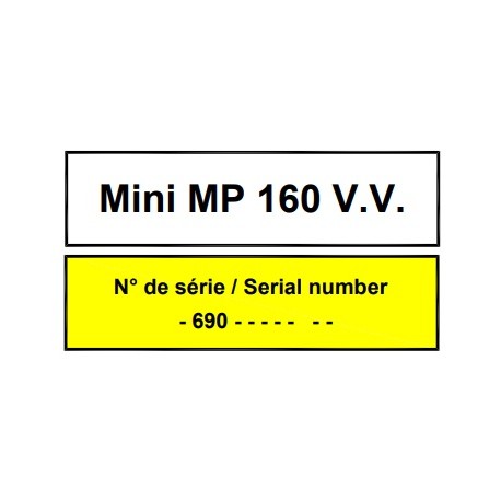 DESPIECE - RECAMBIOS MINI MP 160 V.V. ROBOT COUPE